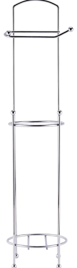 POCOline Stand-WC-Garnitur Chrom Edelstahl H/D: ca. 65,8x15,2 cm