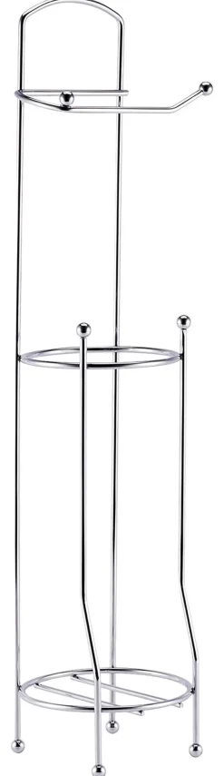 POCOline Stand-WC-Garnitur Chrom Edelstahl H/D: ca. 65,8x15,2 cm