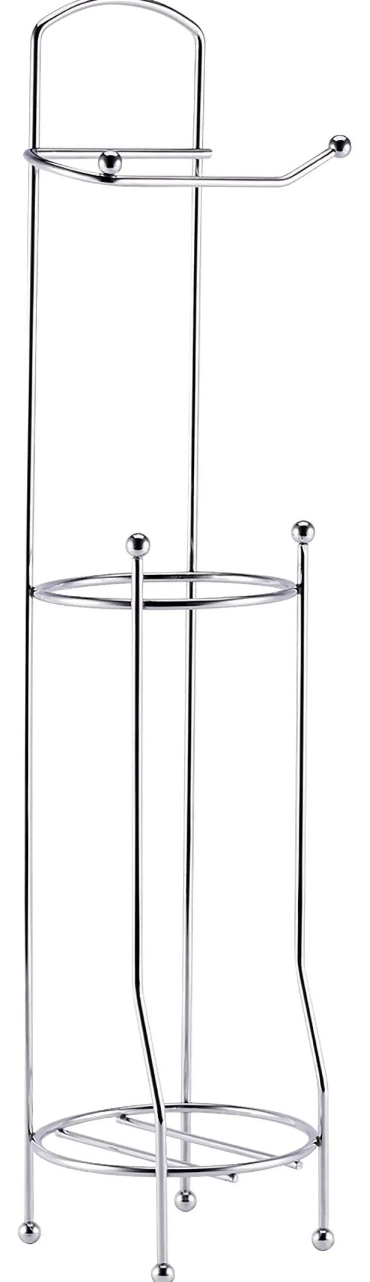POCOline Stand-WC-Garnitur Chrom Edelstahl H/D: ca. 65,8x15,2 cm