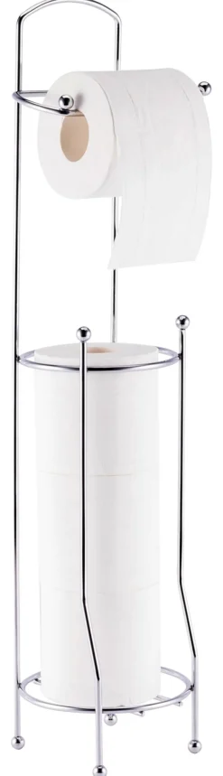 POCOline Stand-WC-Garnitur Chrom Edelstahl H/D: ca. 65,8x15,2 cm