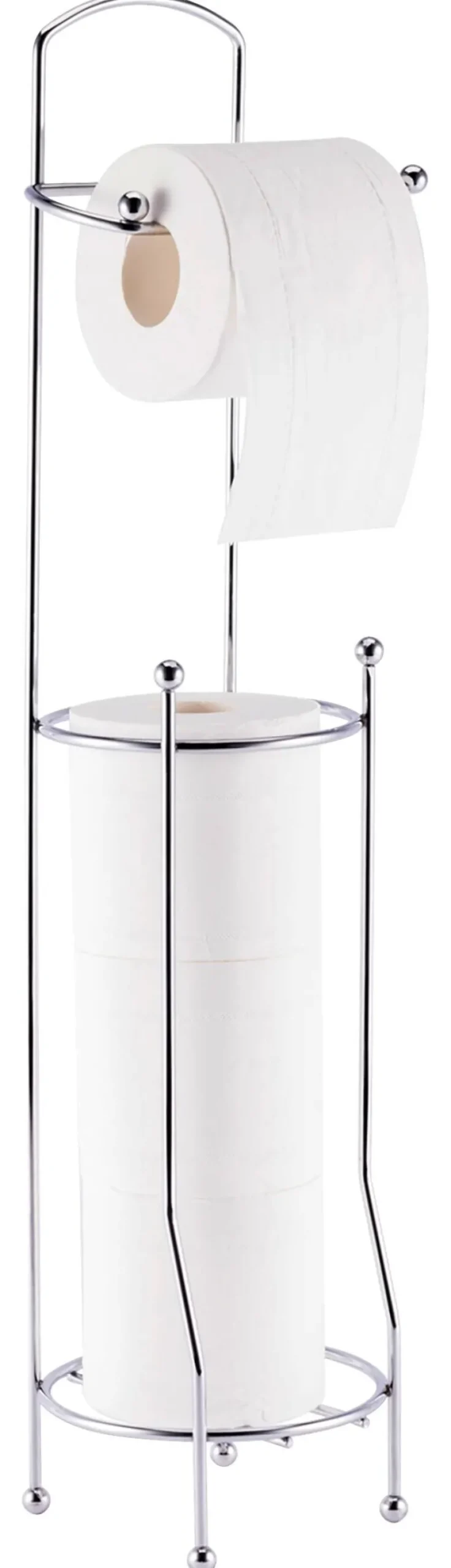 POCOline Stand-WC-Garnitur Chrom Edelstahl H/D: ca. 65,8x15,2 cm
