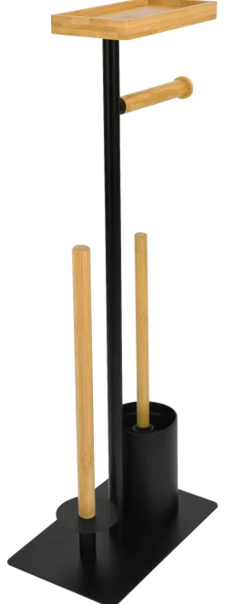 POCOline Stand-WC-Garnitur Nordic Black schwarz hellbraun Edelstahl