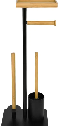 POCOline Stand-WC-Garnitur Nordic Black schwarz hellbraun Edelstahl