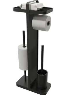 POCOline Stand-WC-Garnitur schwarz Edelstahl