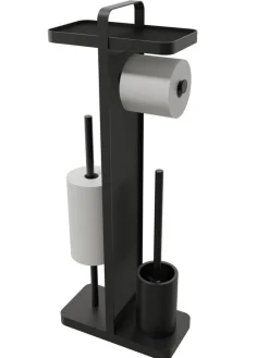 POCOline Stand-WC-Garnitur schwarz Edelstahl