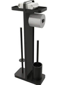 POCOline Stand-WC-Garnitur schwarz Edelstahl