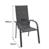 POCOline Stapelsessel Boston anthrazit Alu B/H/L: ca. 74x109x60 cm