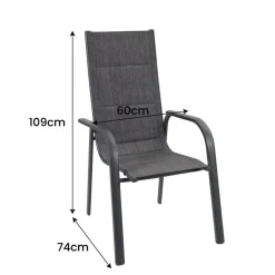 POCOline Stapelsessel Boston anthrazit Alu B/H/L: ca. 74x109x60 cm