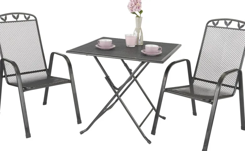 POCOline Stapelsessel Pia grau Metall B/H/L: ca. 55x98x74 cm