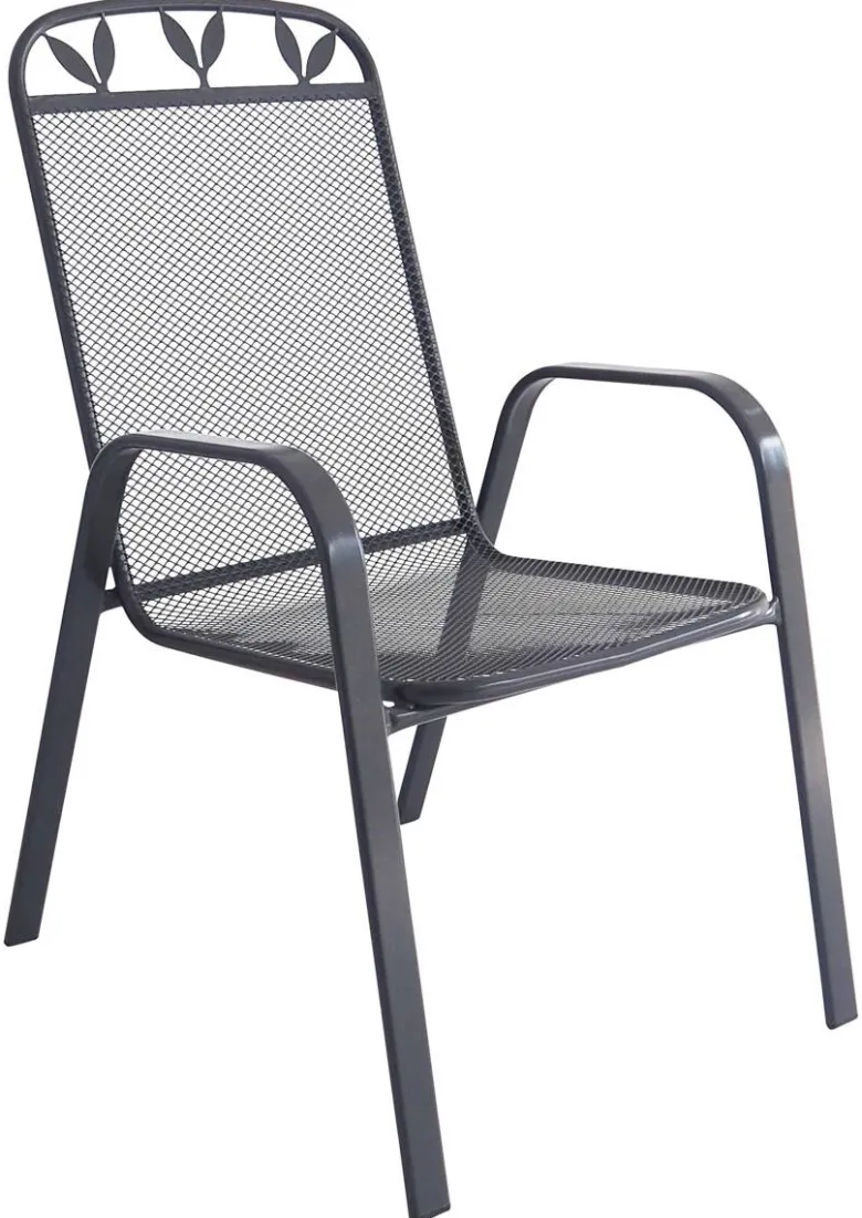 POCOline Stapelsessel Pia grau Metall B/H/L: ca. 55x98x74 cm