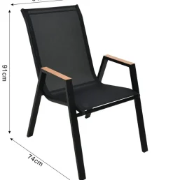 POCOline Stapelstuhl Bari schwarz Stahlrohr B/H/L: ca. 74x91x55 cm