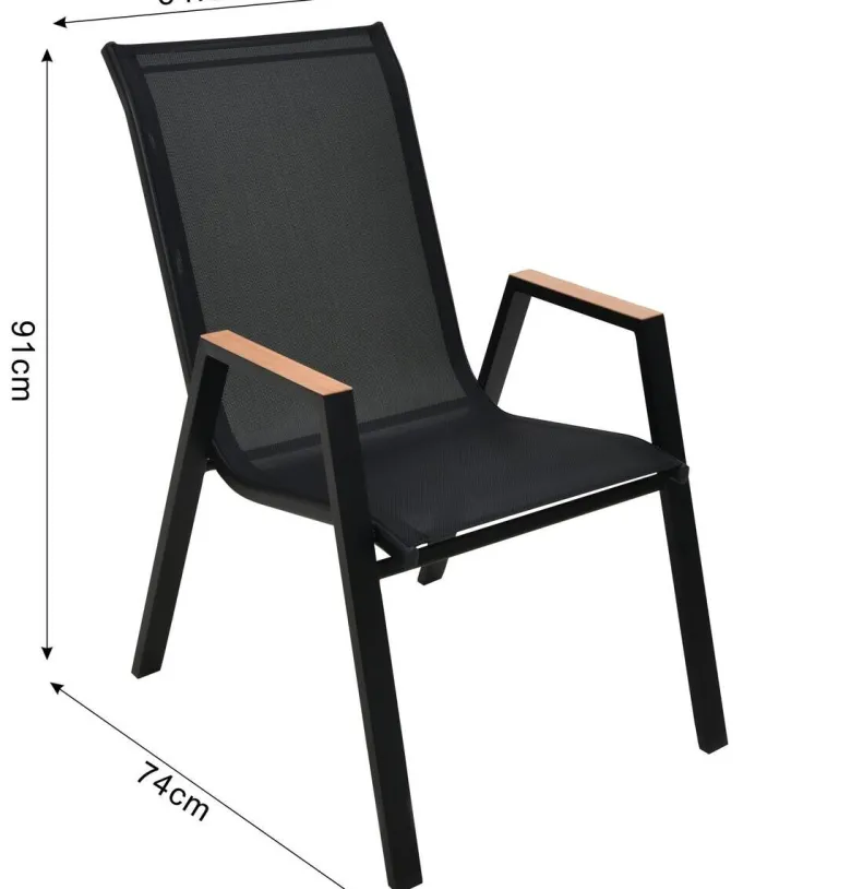 POCOline Stapelstuhl Bari schwarz Stahlrohr B/H/L: ca. 74x91x55 cm