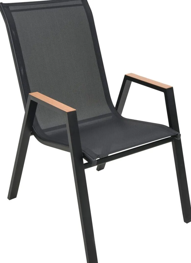 POCOline Stapelstuhl Bari schwarz Stahlrohr B/H/L: ca. 74x91x55 cm
