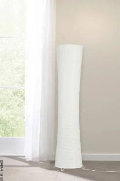 POCOline Stehlampe Curvy weiß Metall H/D: ca. 110x25 cm E14 2 Brennstellen