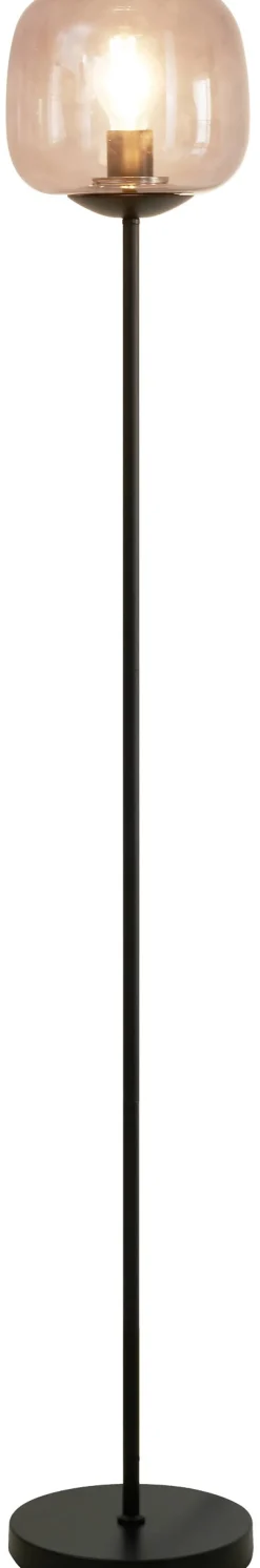 POCOline Stehlampe Ivern schwarz Metall Glas H/D: ca. 140x22 cm E27 1 Brennstellen