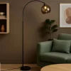 POCOline Stehlampe Olga schwarz Metall B/H/L: ca. 86x175x25 cm E27 1 Brennstellen