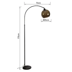 POCOline Stehlampe Olga schwarz Metall B/H/L: ca. 86x175x25 cm E27 1 Brennstellen