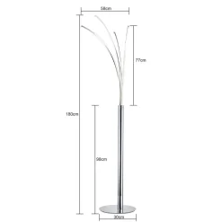 POCOline Stehlampe Palmier Chrom Metall H: ca. 180 cm 5 Brennstellen