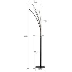 POCOline Stehlampe Palmier schwarz Alu Metall H: ca. 180 cm 5 Brennstellen