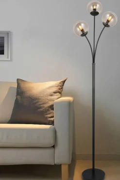 POCOline Stehlampe Space schwarz Glas B/H/T: ca. 37x180x37 cm E14 3 Brennstellen