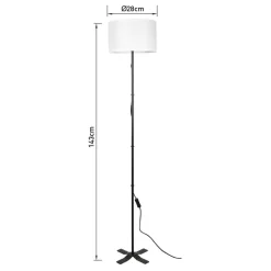 POCOline Stehlampe Zero schwarz Kunststoff Metall H/D: ca. 143x28 cm E27 1 Brennstellen