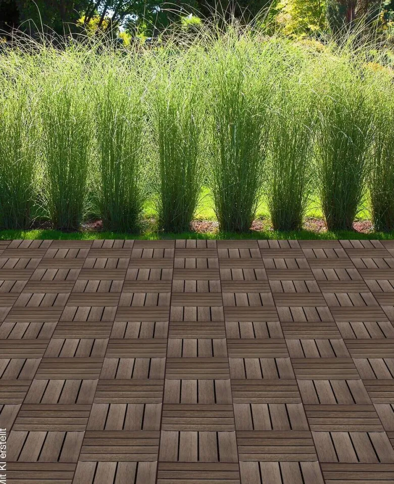 POCOline Terrassenfliese WPC, 6 Stück im Paket natur B/L: ca. 30x30 cm