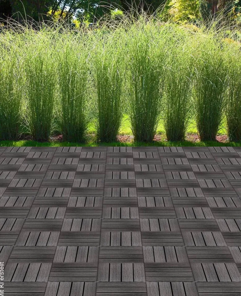 POCOline Terrassenfliese WPC, 6 Stück im Paket grau B/L: ca. 30x30 cm