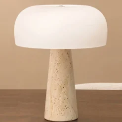 POCOline Tischleuchte Lia creme weiß Kunststoff Glas H/D: ca. 30x25 cm E27 2 Brennstellen