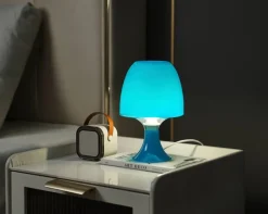 POCOline Tischleuchte Sveta blau Kunststoff H: ca. 24 cm E14 1 Brennstellen