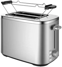POCOline Toaster silber Edelstahl Kunststoff B/H/L: ca. 16,8x19x28,4 cm