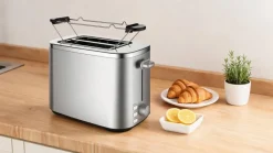 POCOline Toaster silber Edelstahl Kunststoff B/H/L: ca. 16,8x19x28,4 cm