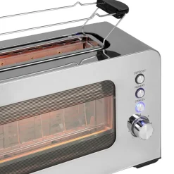 POCOline Toaster silber Edelstahl Kunststoff B/H/L: ca. 14,5x19,2x38,5 cm