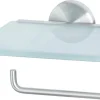 POCOline Toilettenpapierhalter Milano Edelstahloptik glasklar Glas