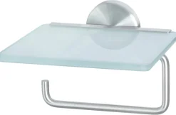 POCOline Toilettenpapierhalter Milano Edelstahloptik glasklar Glas