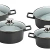 POCOline Topfset schwarz Aluminium 8 tlg.