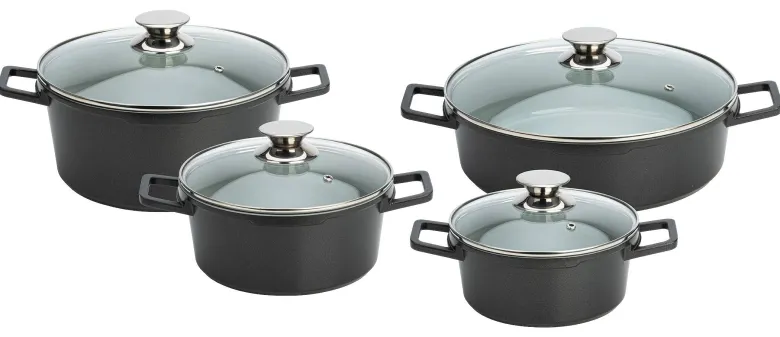 POCOline Topfset schwarz Aluminium 8 tlg.