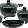 POCOline Topfset schwarz Aluminium 7 tlg.