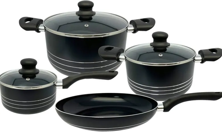 POCOline Topfset schwarz Aluminium 7 tlg.