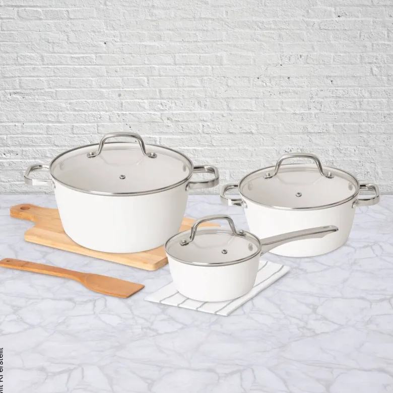 POCOline Topfset weiß Aluminium 6 tlg.