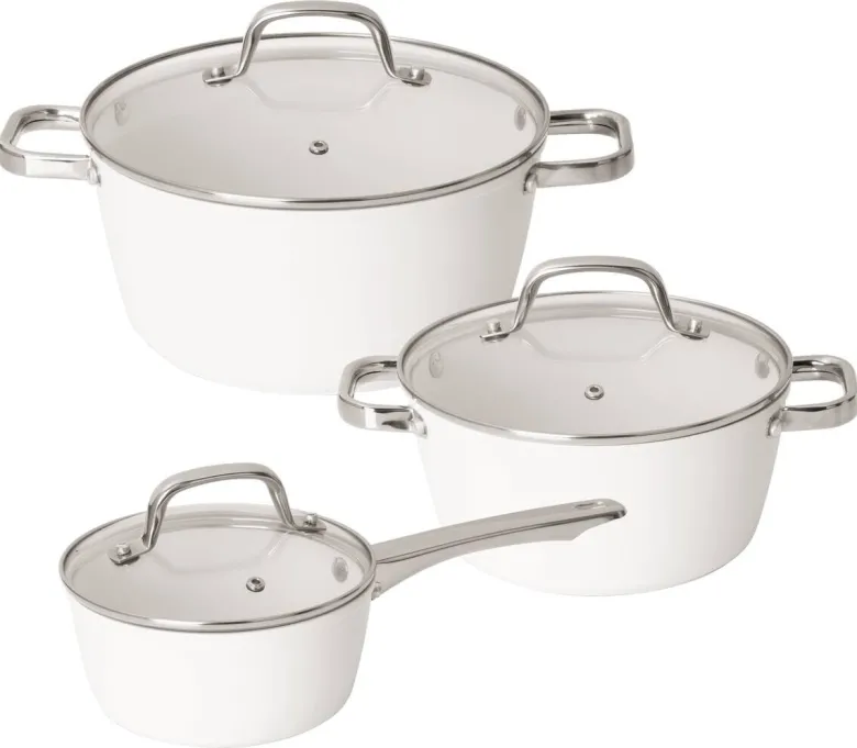 POCOline Topfset weiß Aluminium 6 tlg.