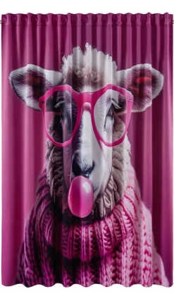 POCOline Verdunklungsvorhang Wolli-Brille pink B/L: ca. 250x245 cm