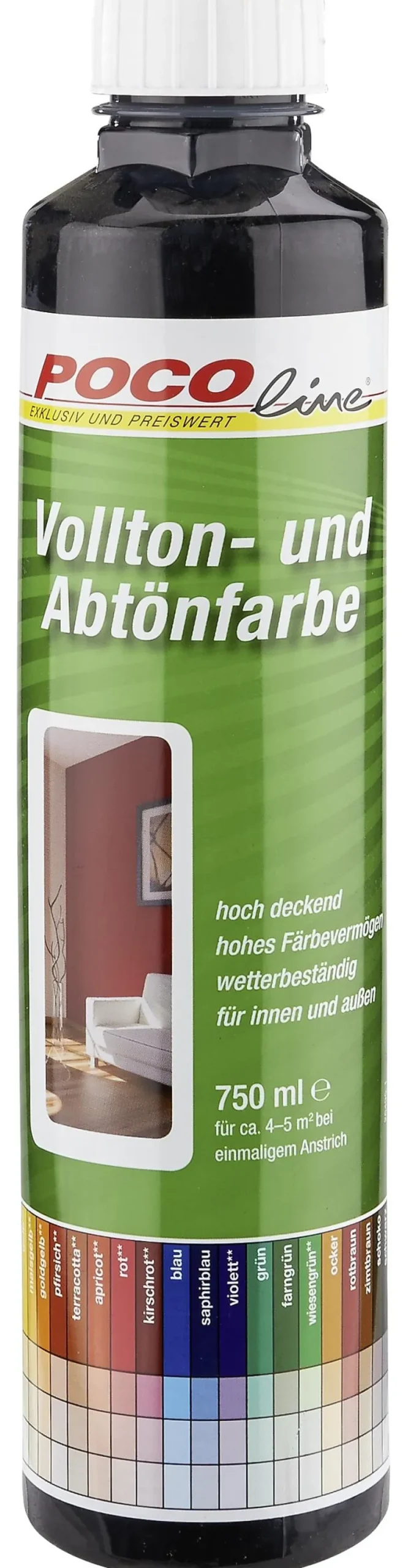 POCOline Vollton- und Abtönfarbe schwarz ca. 0,75 l