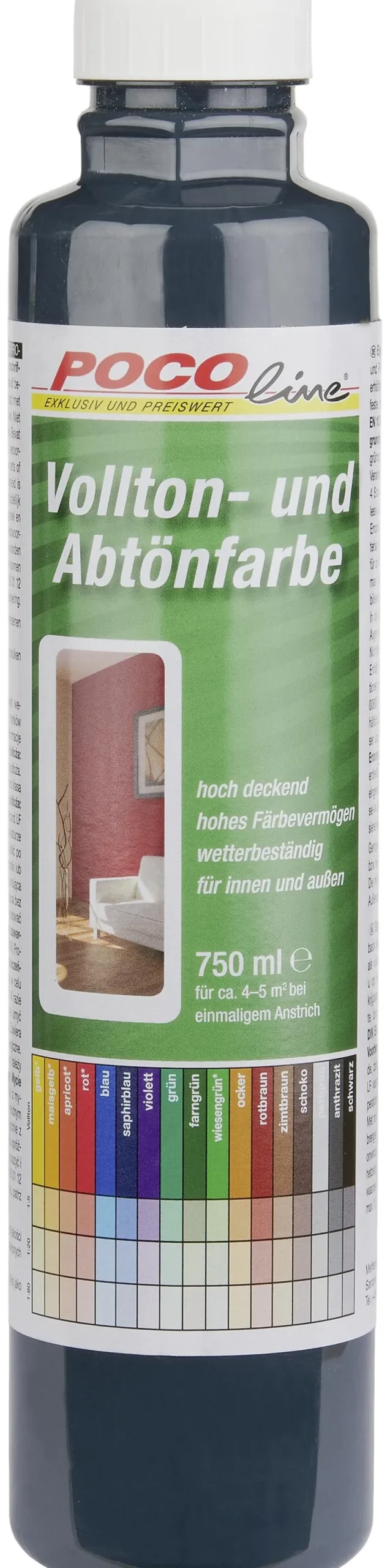 POCOline Vollton- und Abtönfarbe anthrazit ca. 0,75 l