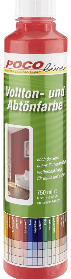 POCOline Vollton- und Abtönfarbe rot ca. 0,75 l