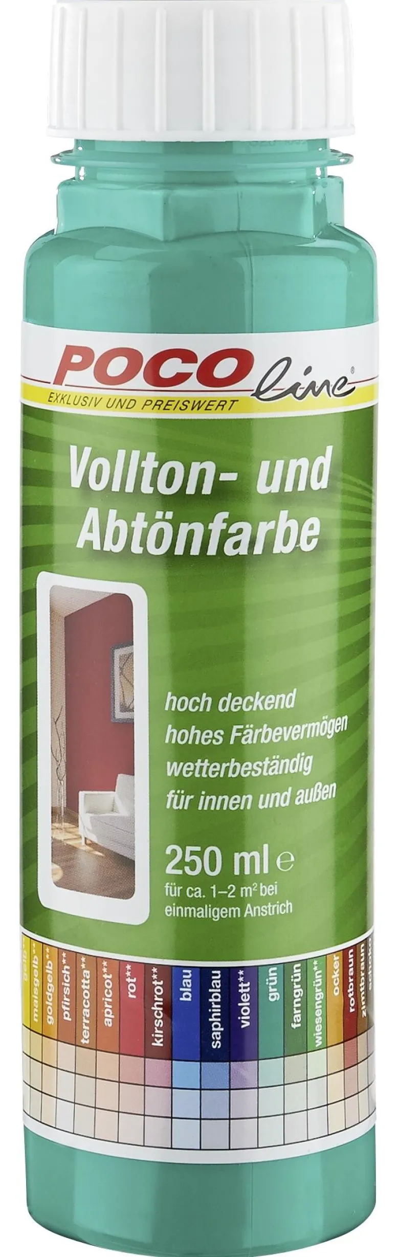 POCOline Vollton- und Abtönfarbe grün ca. 0,25 l