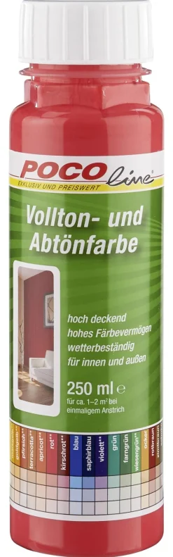 POCOline Vollton- und Abtönfarbe rot ca. 0,25 l