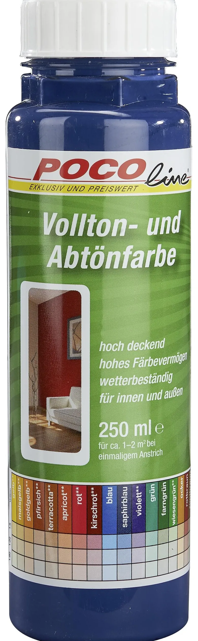 POCOline Vollton- und Abtönfarbe saphirblau ca. 0,25 l