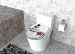 POCOline WC-Sitz graue Steine Duroplast