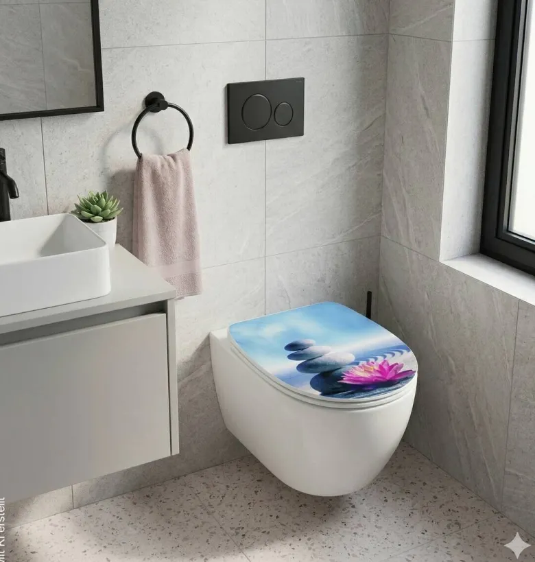 POCOline WC-Sitz Lotus blau Thermoplast