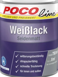 POCOline Weißlack weiß seidenmatt ca. 0,75 l